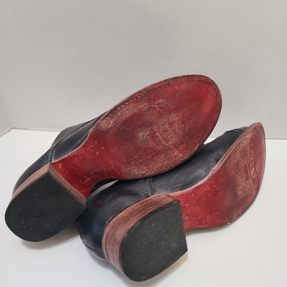 Freebird By Steven "Mabel" Black Grey Distressed Leather Shoes Size 10 - Picture 12 of 15